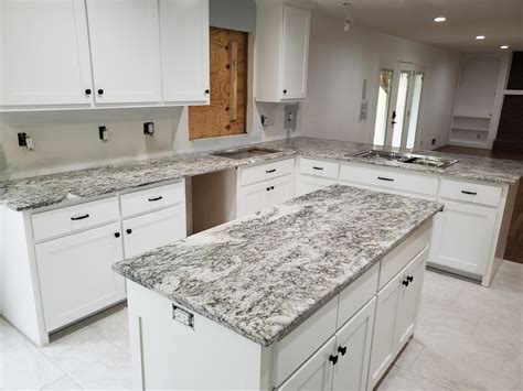 white cabinets gray granite countertops